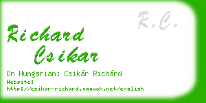 richard csikar business card